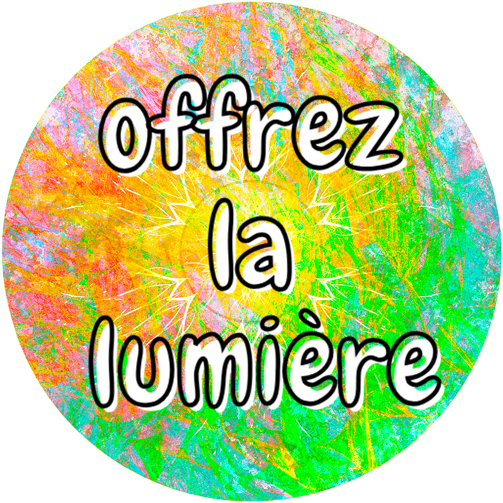 Citation de Xavier Gaillot sur la création – “Offrez la lumière” – visuel circulaire coloré, art sacré Exstatic Designs.