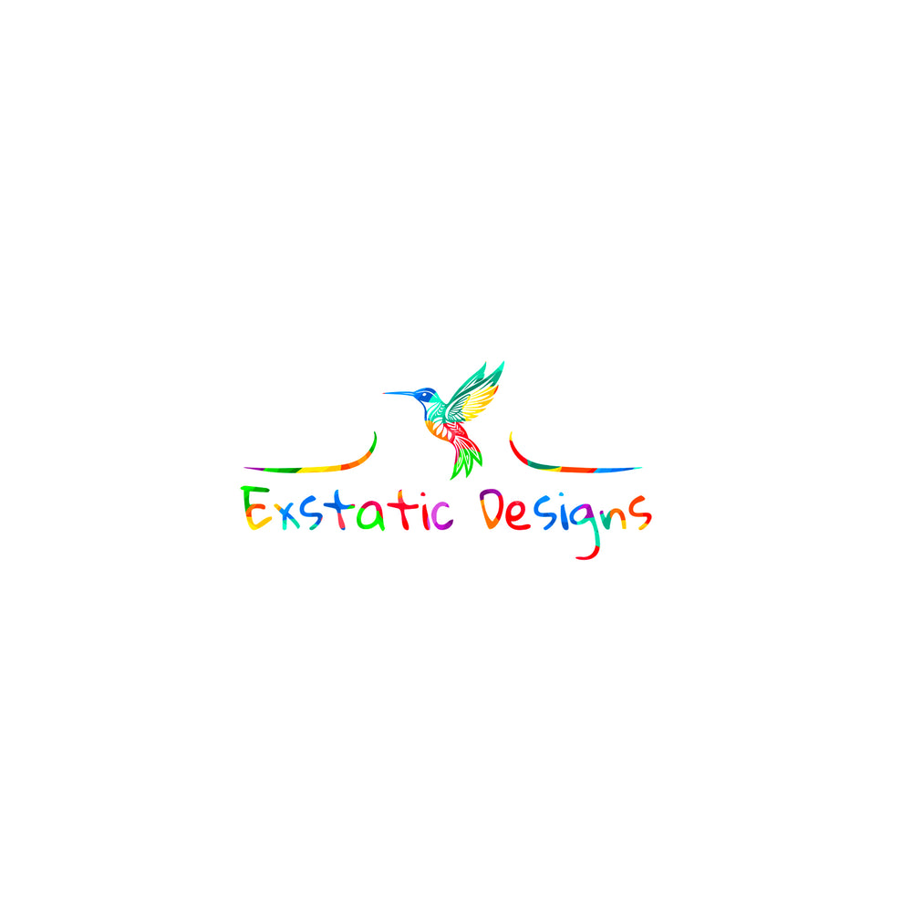 Logo coloré de la boutique Exstatic Designs avec une silhouette d’oiseau, Xavier Gaillot