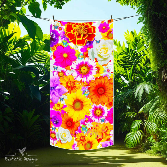 Serviette géante Tantra & Massage – Fleurs Libres