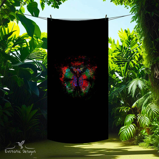 serviette-tantra-magie-du-papillon-jungle-xavier-gaillot-200-100-R-SVT-020A-base